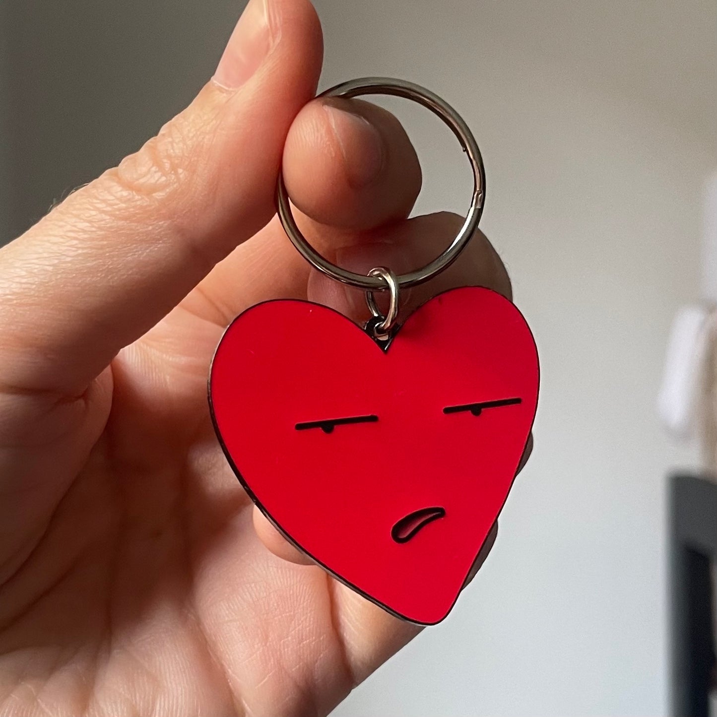 Grumpy Heart keychain