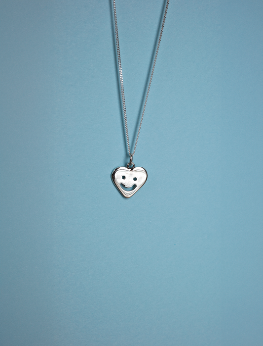 Handmade Silver Heart Smile Pendant