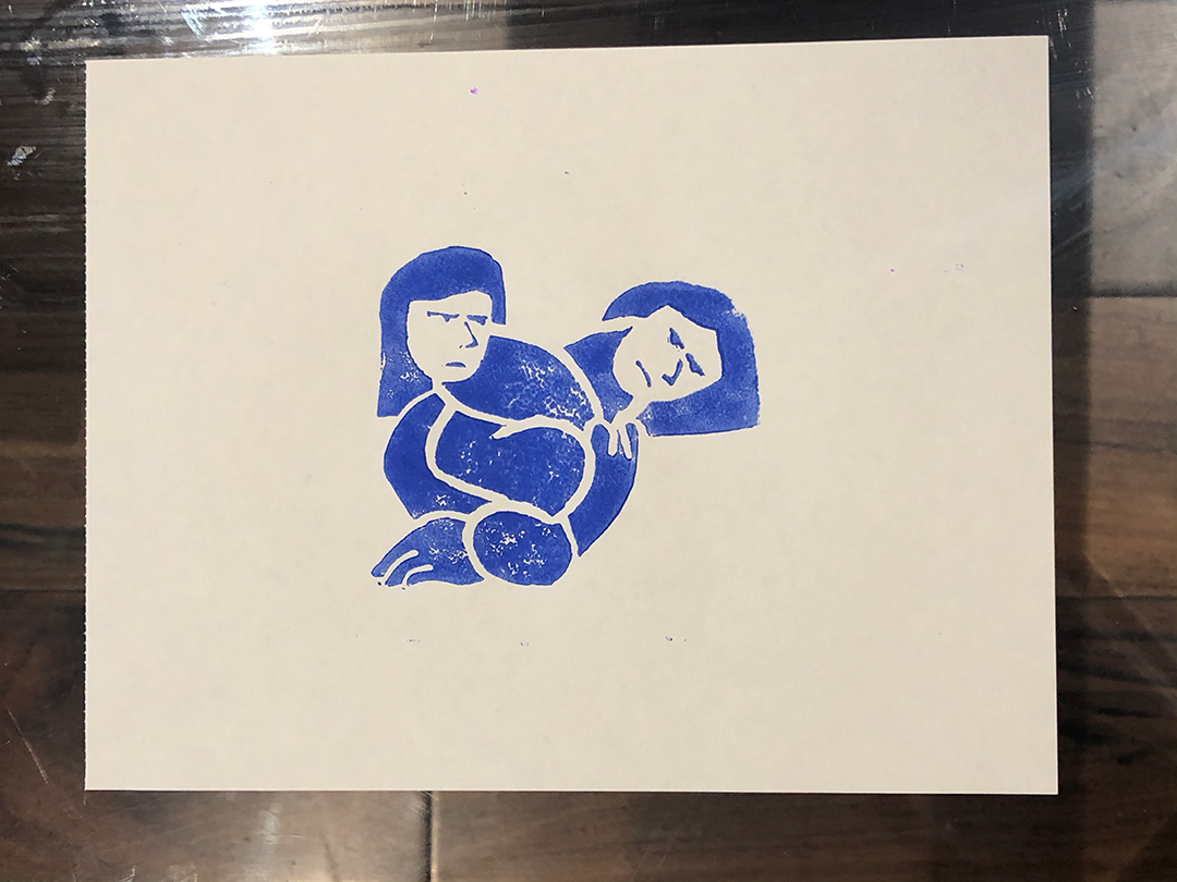Confinement I Linocut print