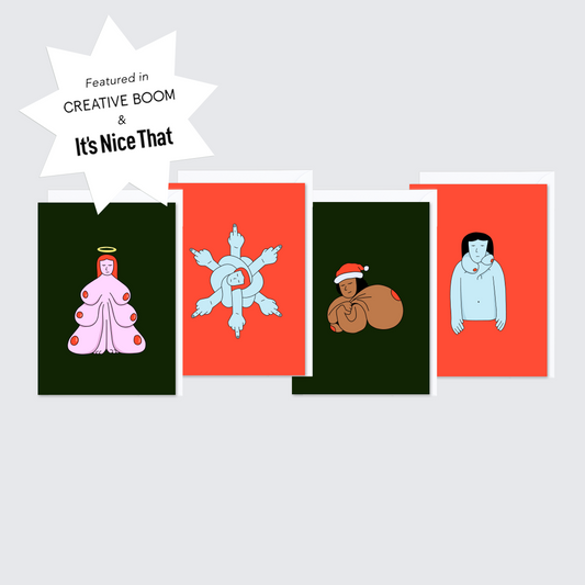 Classic Holiday Greeting Cards 4 Pack