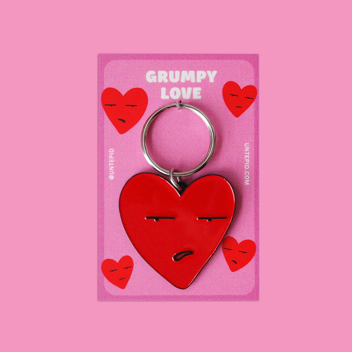 Grumpy Heart keychain
