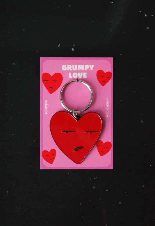 Grumpy Heart keychain