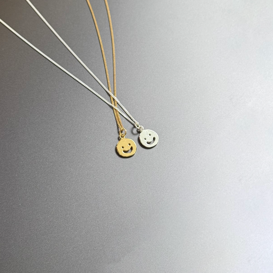Handmade Smile Pendant Silver + Gold