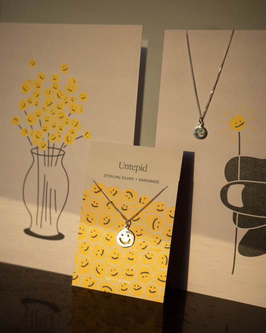 Handmade Smile Pendant Silver + Gold