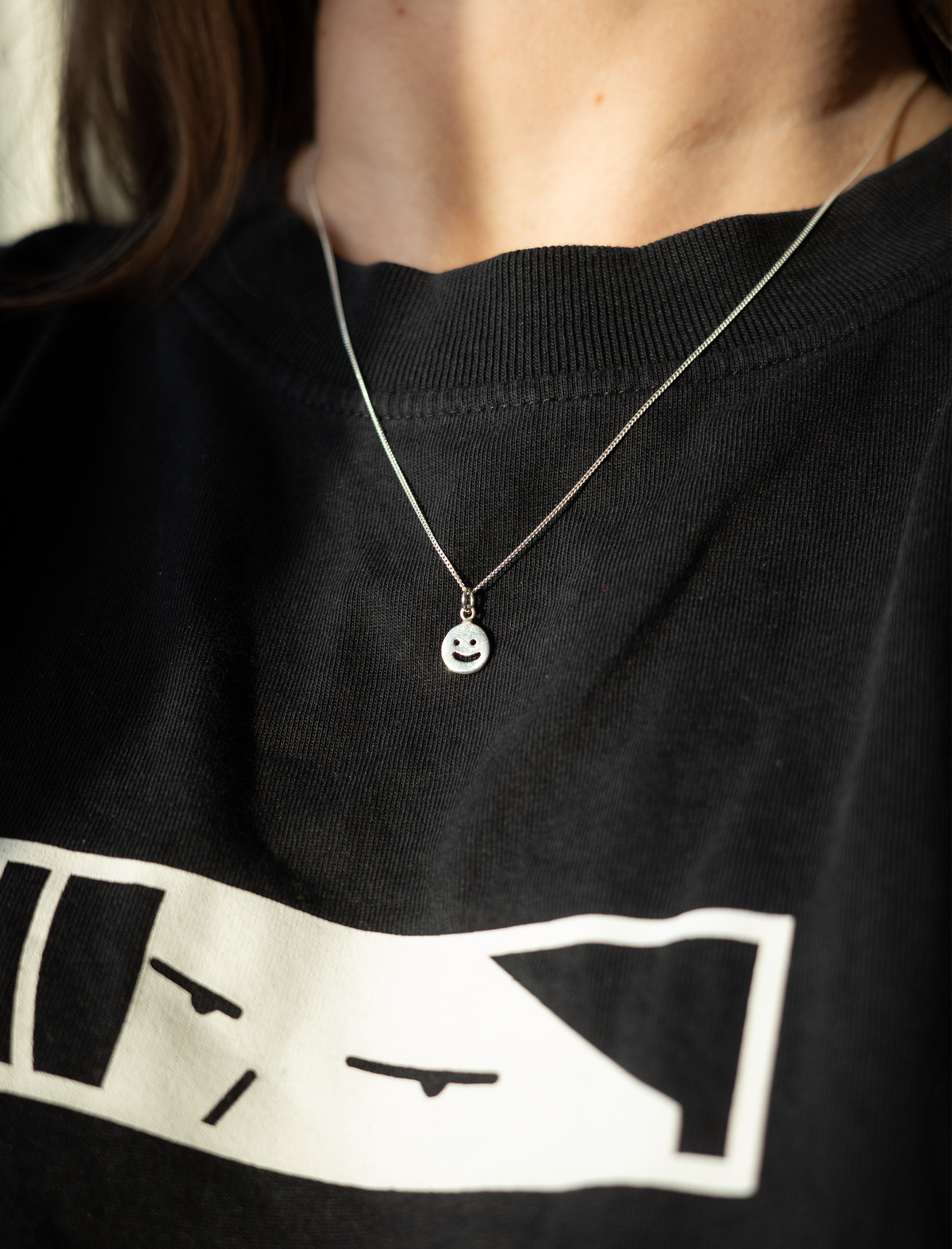 Handmade Smile Pendant Silver + Gold