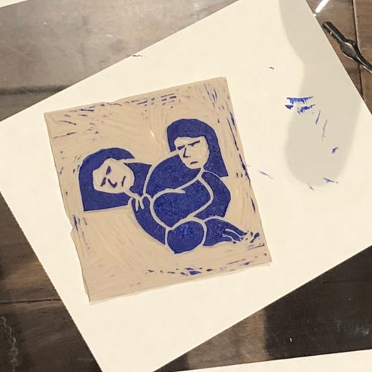 Confinement I Linocut print